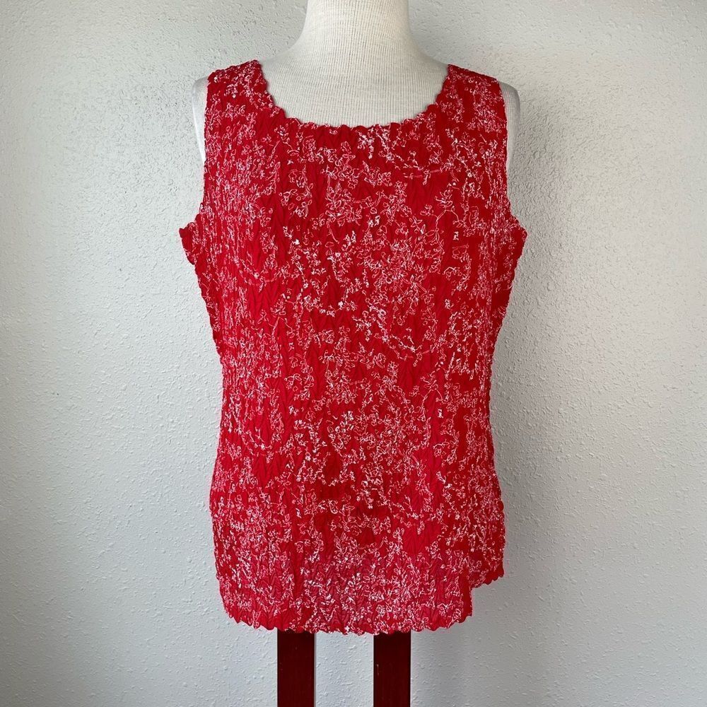 Christine Gerard Red and White Tank Top Size L EUC